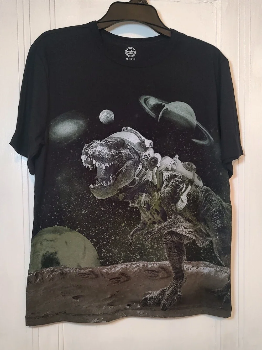 Wonder Nation Boy's Size XL (14-16) Short Sleeve Elevated Graphic T-Shirt Dino